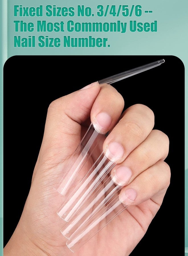 LIONVISON Individual Size 3 4 5 6 No C Curve Nail Tips for Acrylic Nails Professional, 200PCS 3XL Extra Long, Half Cover Straight Tapered Square Nail Tips 4 Mostly Used Sizes - Image 2